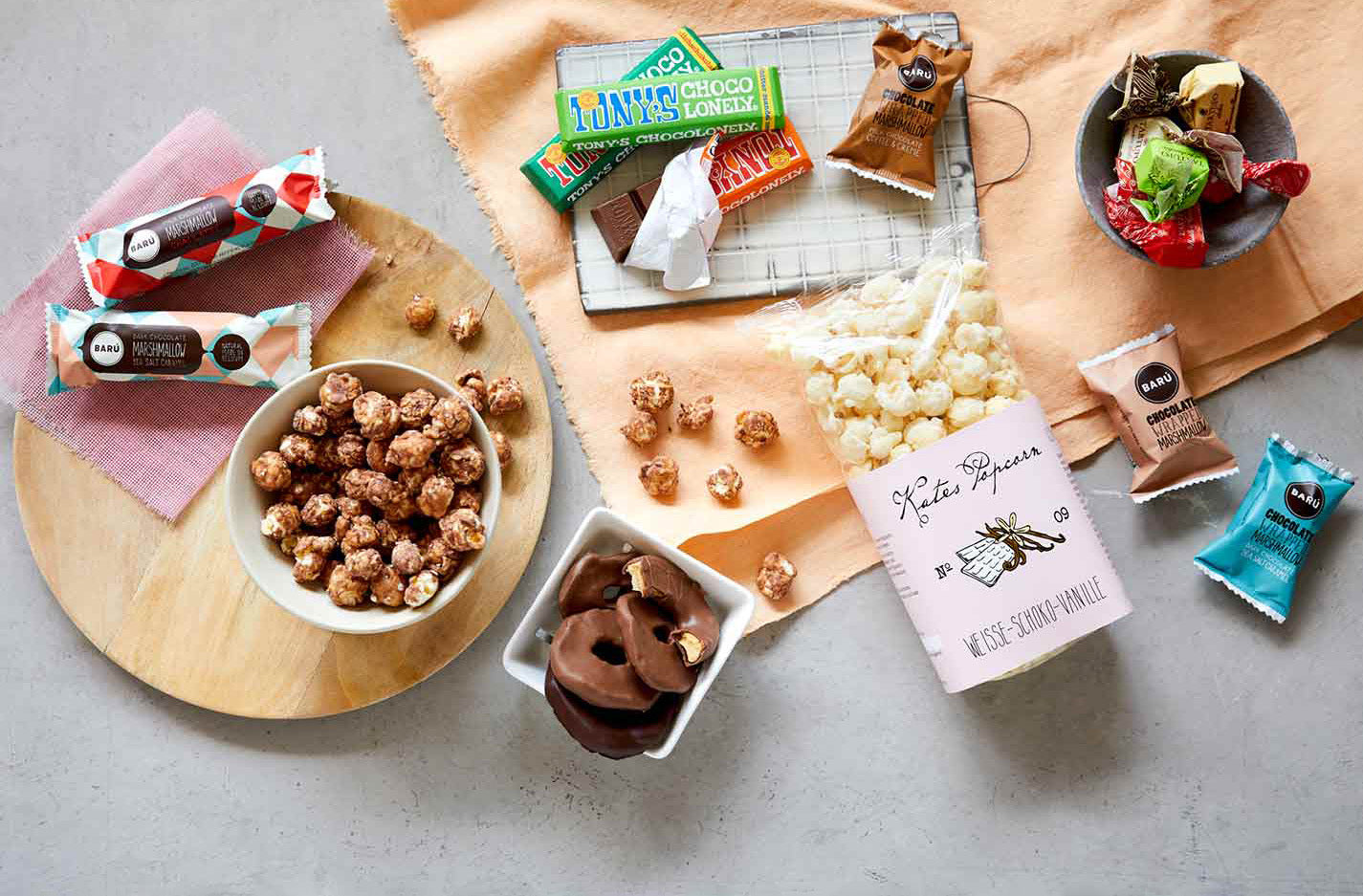 Auswahl an unterschiedlichen Schokoladenprodukten