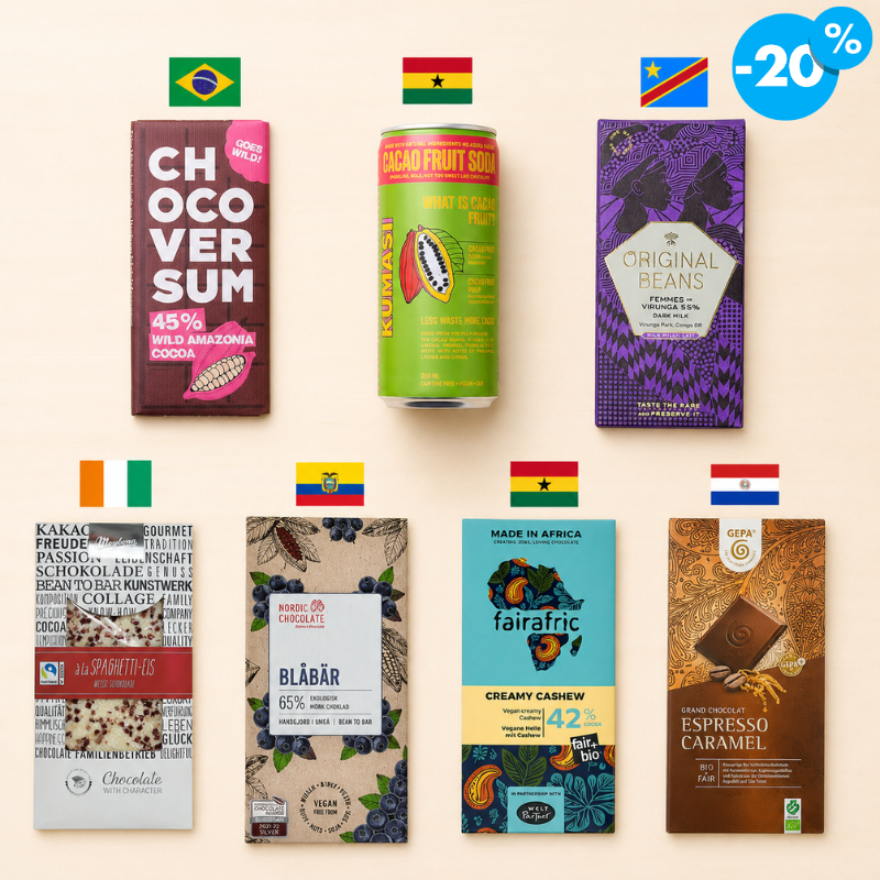 WM-Probierbundle inkl. 6 Tafeln & 1 Erfrischungsdrink