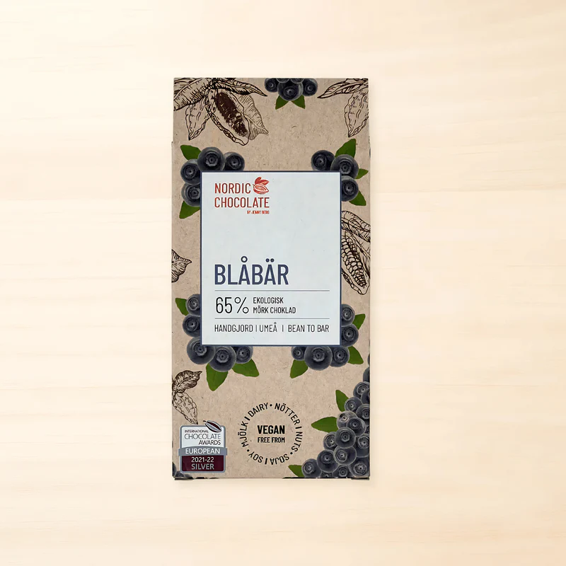 Nordic Chocolate Schwedische Blaubeer Schokolade, 90g