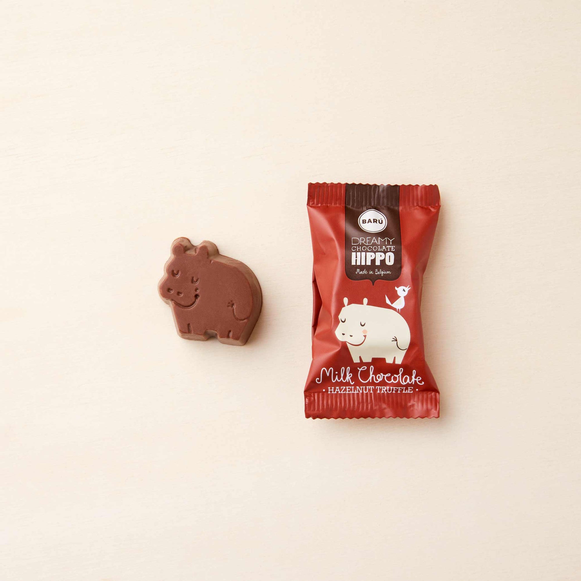 Hippo aus Vollmilch-Schokolade mit Haselnuss-Füllung von Barú im Chocoversum