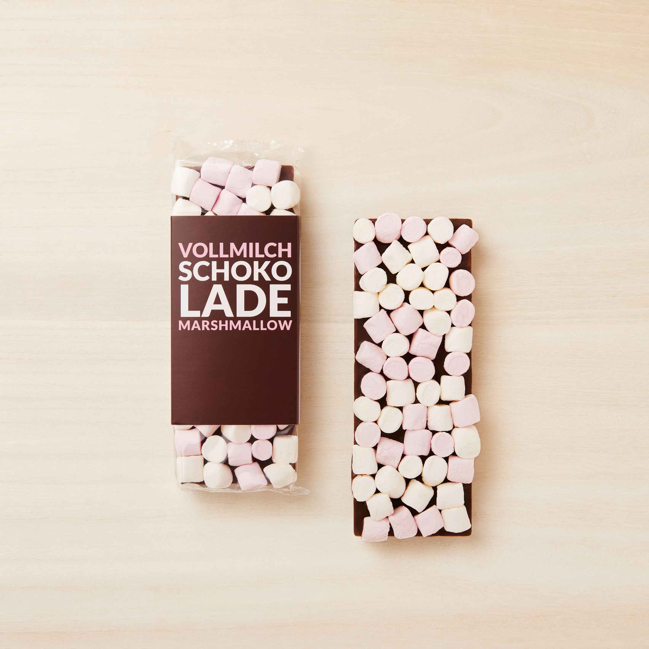 Vollmilch-Schokolade mit Marshmallows im Chocoversum