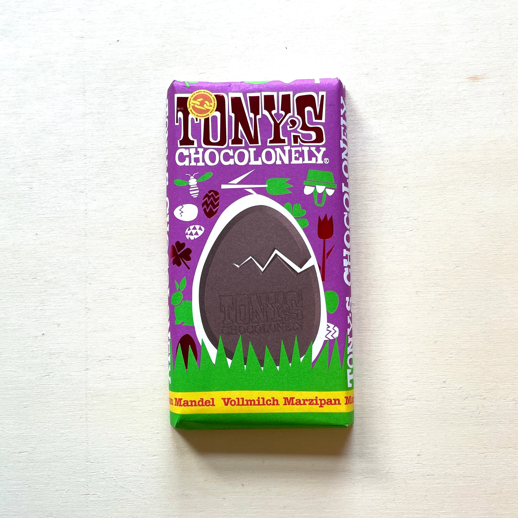 Vollmilch-Schokoladentafel mit Marzipan von Tony's Chocolonely